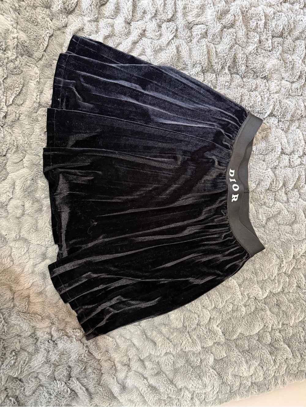 Dior Black Velvet Circle Skirt with Branded Waistband